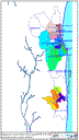 The sub-catchments for distributing Unsaturated Zone flow to streams