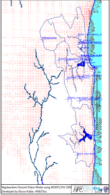 The beta version of the groundwater flow velocity vectors