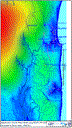 The simulated average groundwater elevation contours (mMSL)