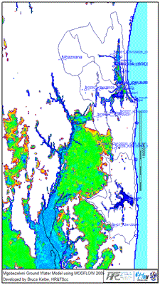 Initial model estimates of the wetland distribution