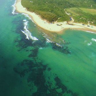 Aerial photo of Jesser Point and the offshore rocks